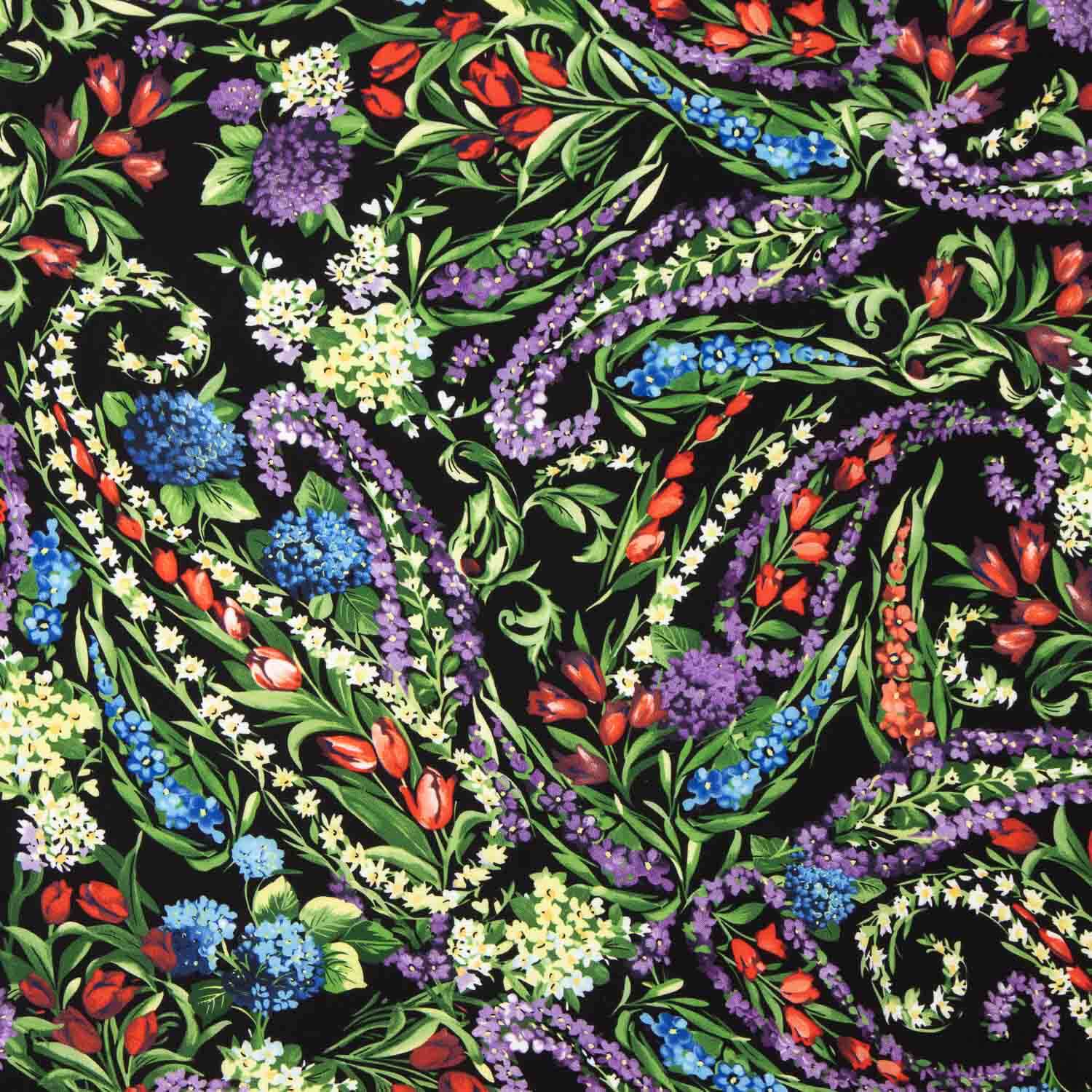 Koshibo Black Thousand Flowers Print - Ribes y Casals