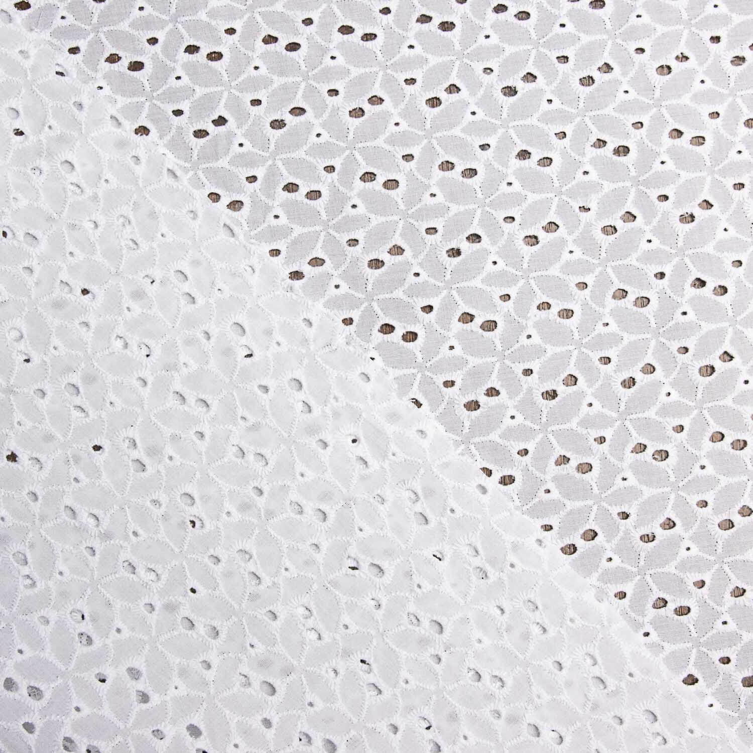 Swiss Embroidery Flower Forest White Natural - Ribes y Casals