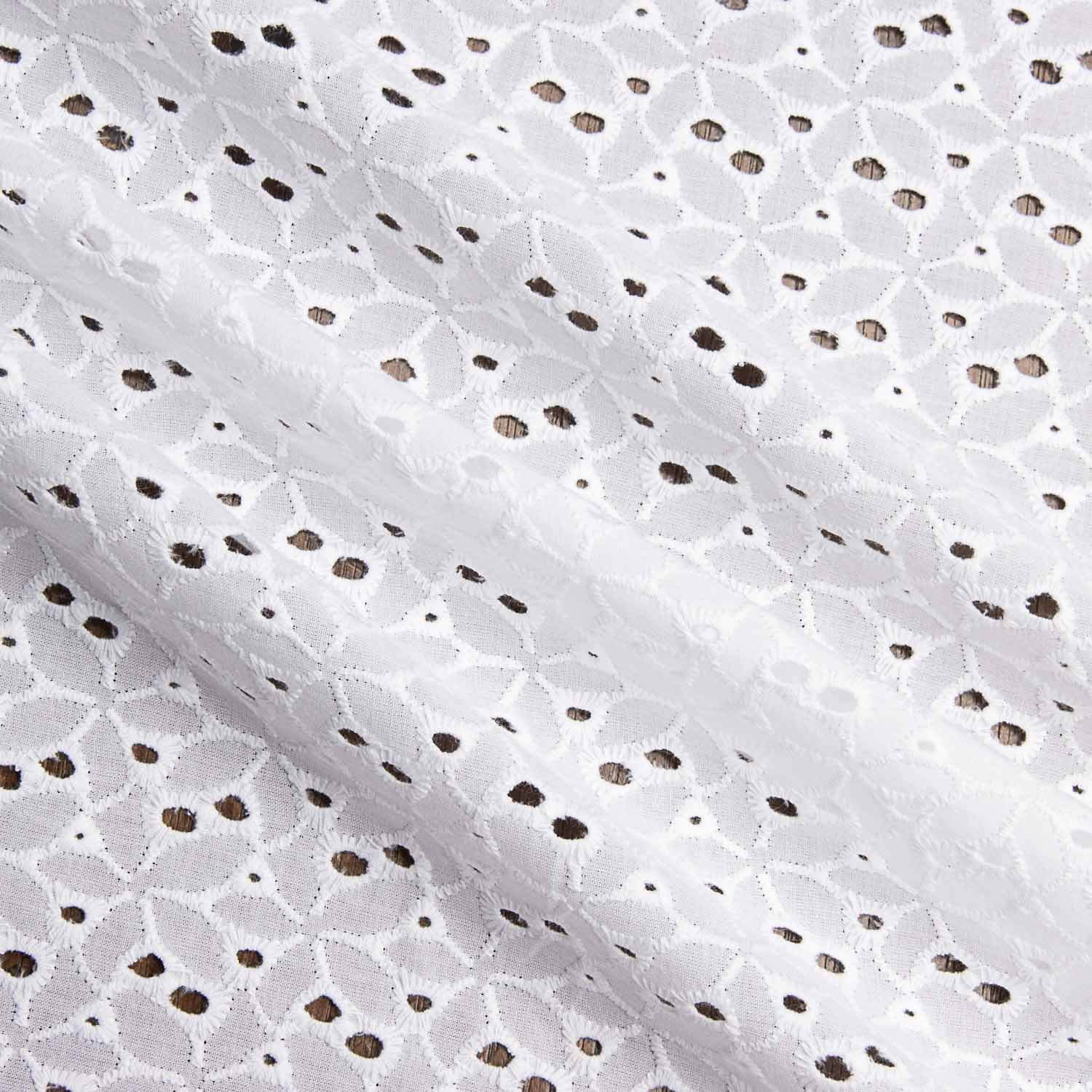 Swiss Embroidery Flower Forest White Natural - Ribes y Casals