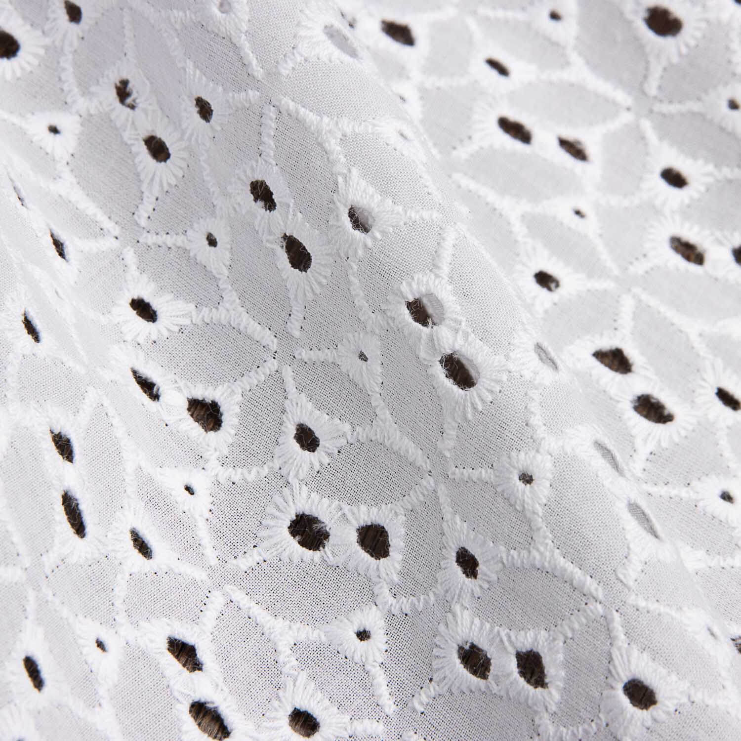 Swiss Embroidery Flower Forest White Natural - Ribes y Casals