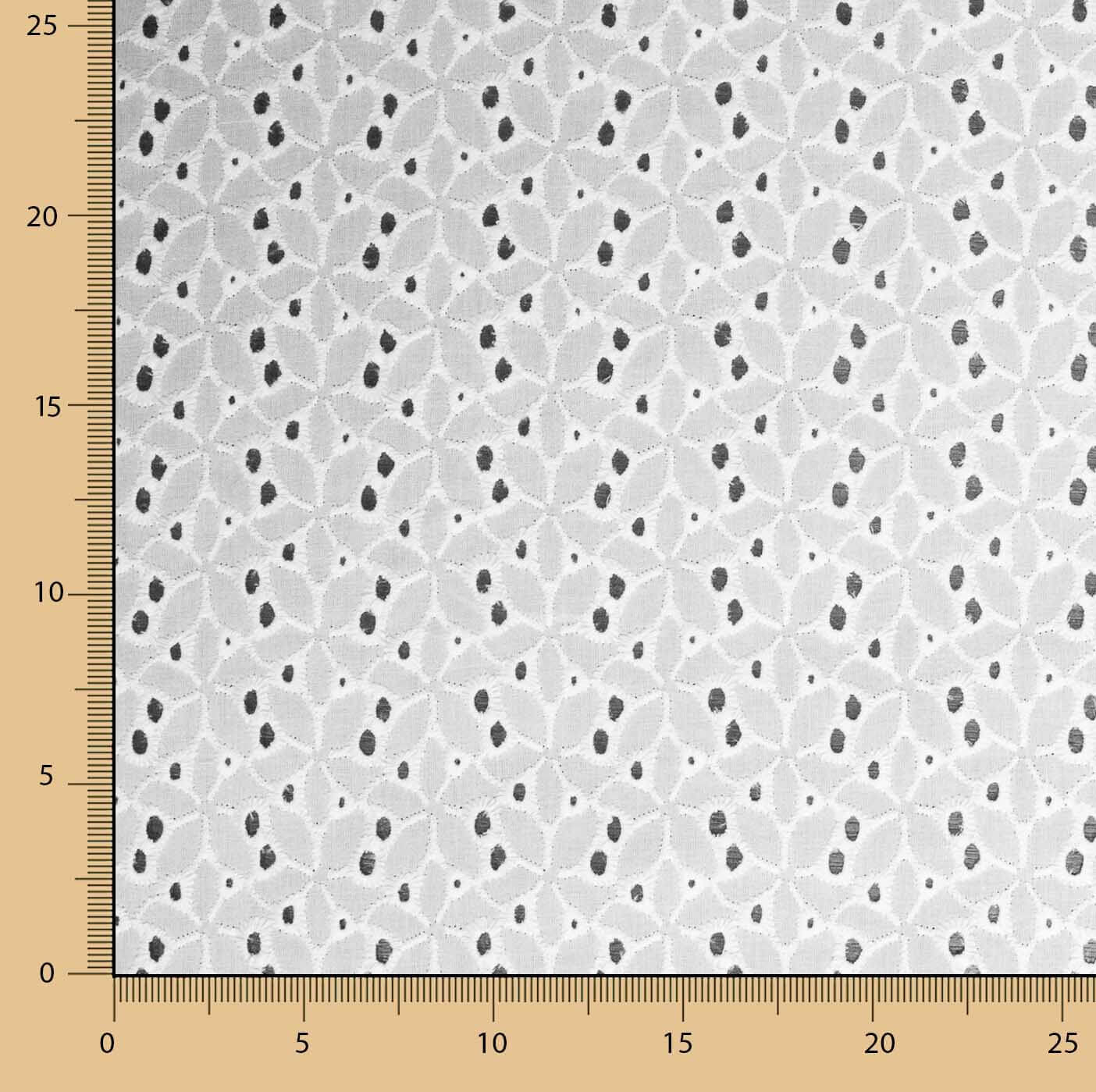 Swiss Embroidery Flower Forest White Natural - Ribes y Casals