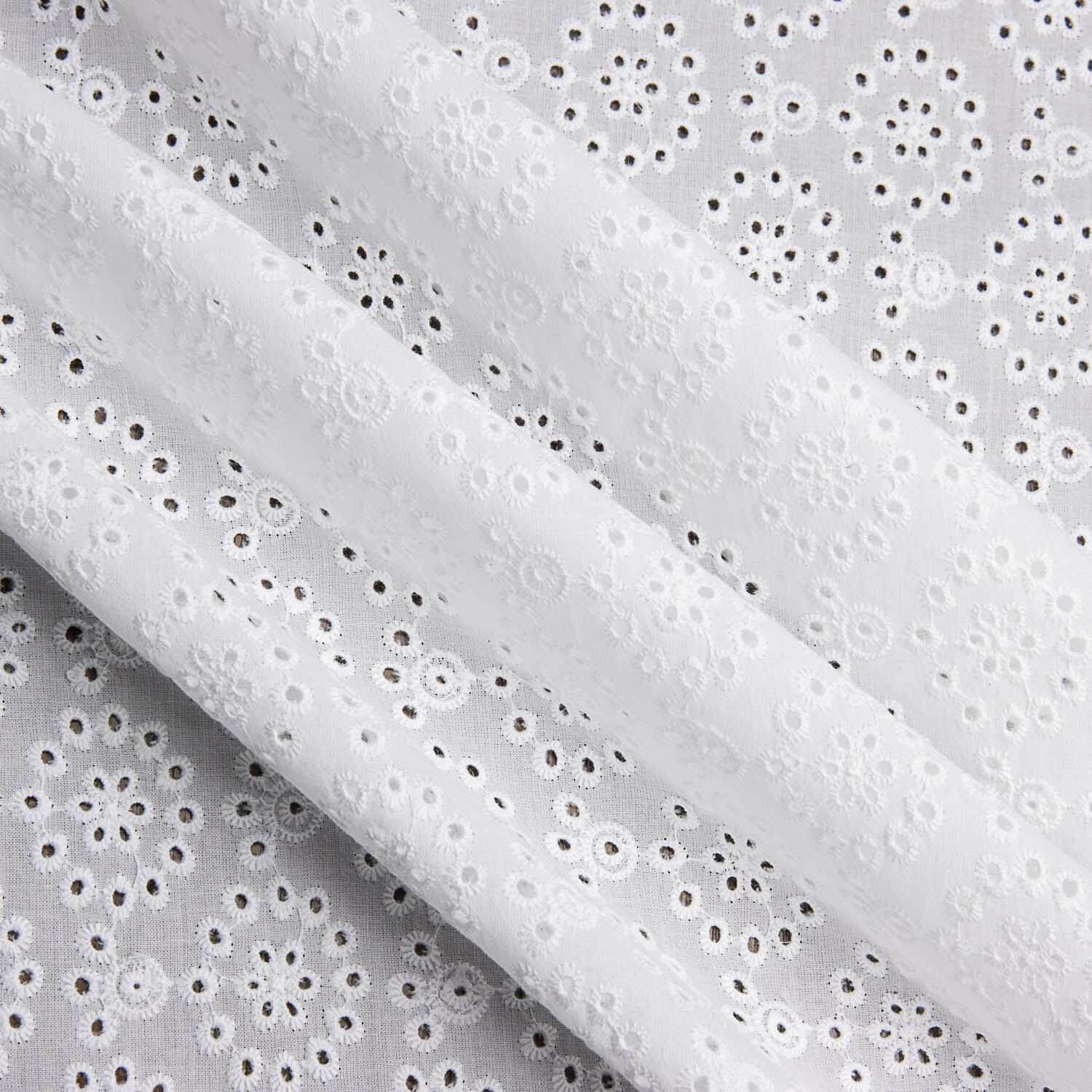 Swiss Embroidery Flower Mandala Natural White - Ribes y Casals