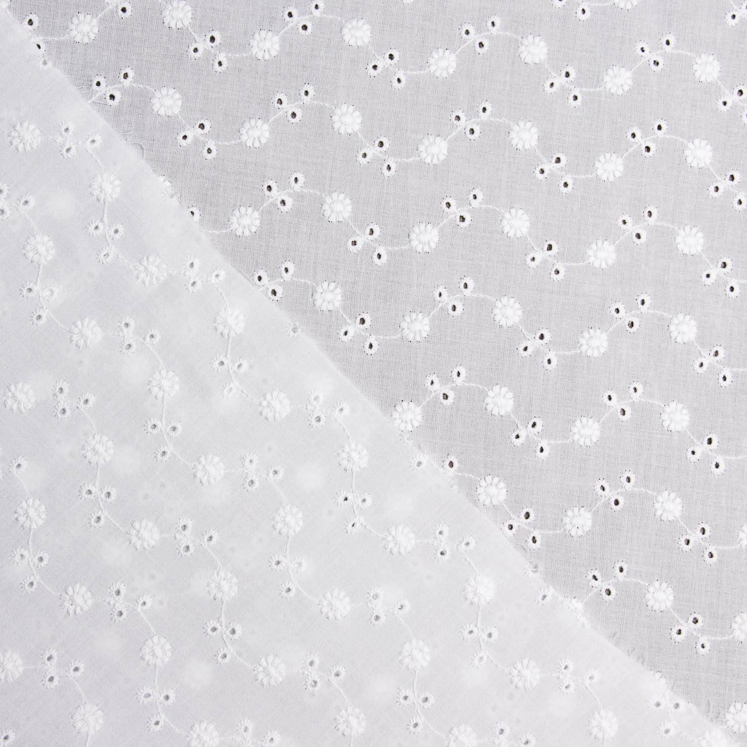 Swiss Embroidery Liberty Flower Natural White - Ribes y Casals