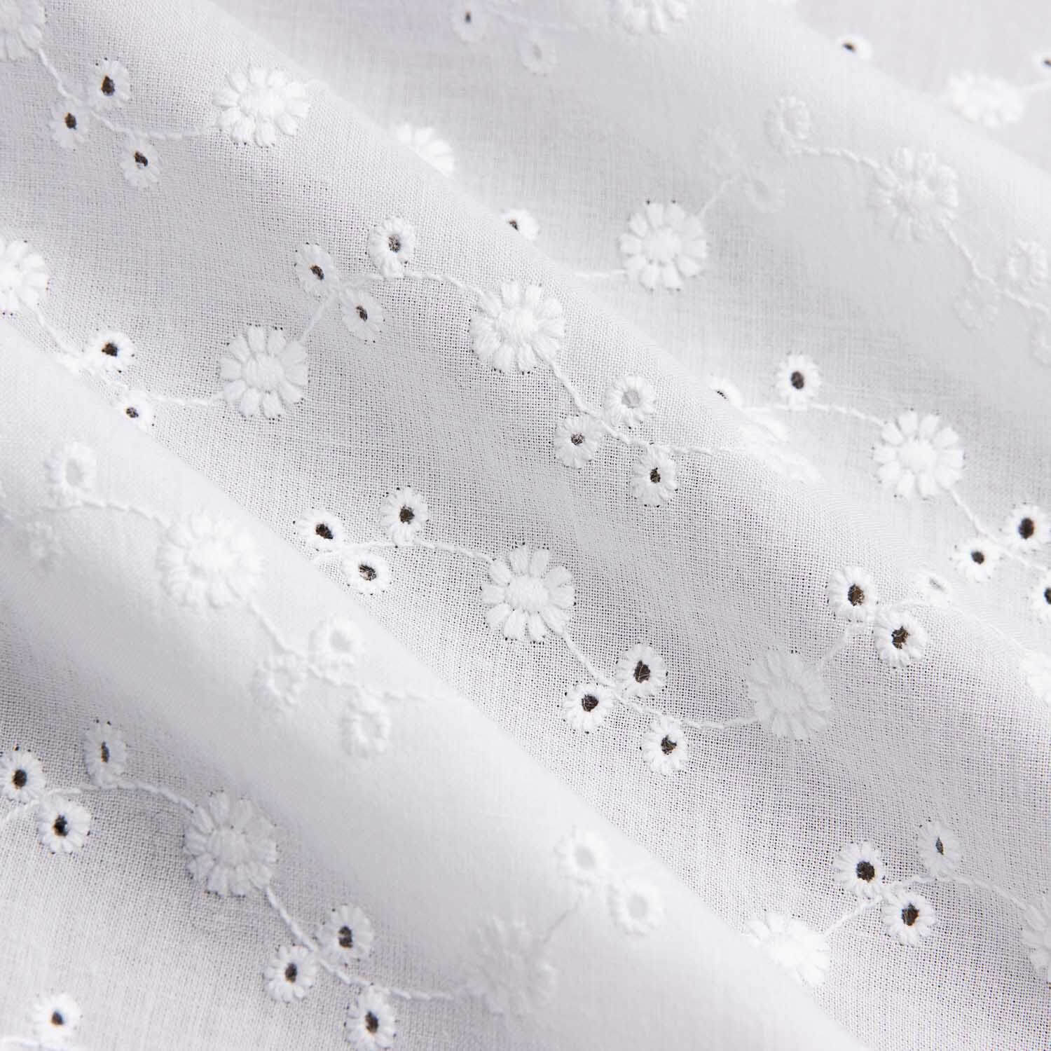 Swiss Embroidery Liberty Flower Natural White - Ribes y Casals