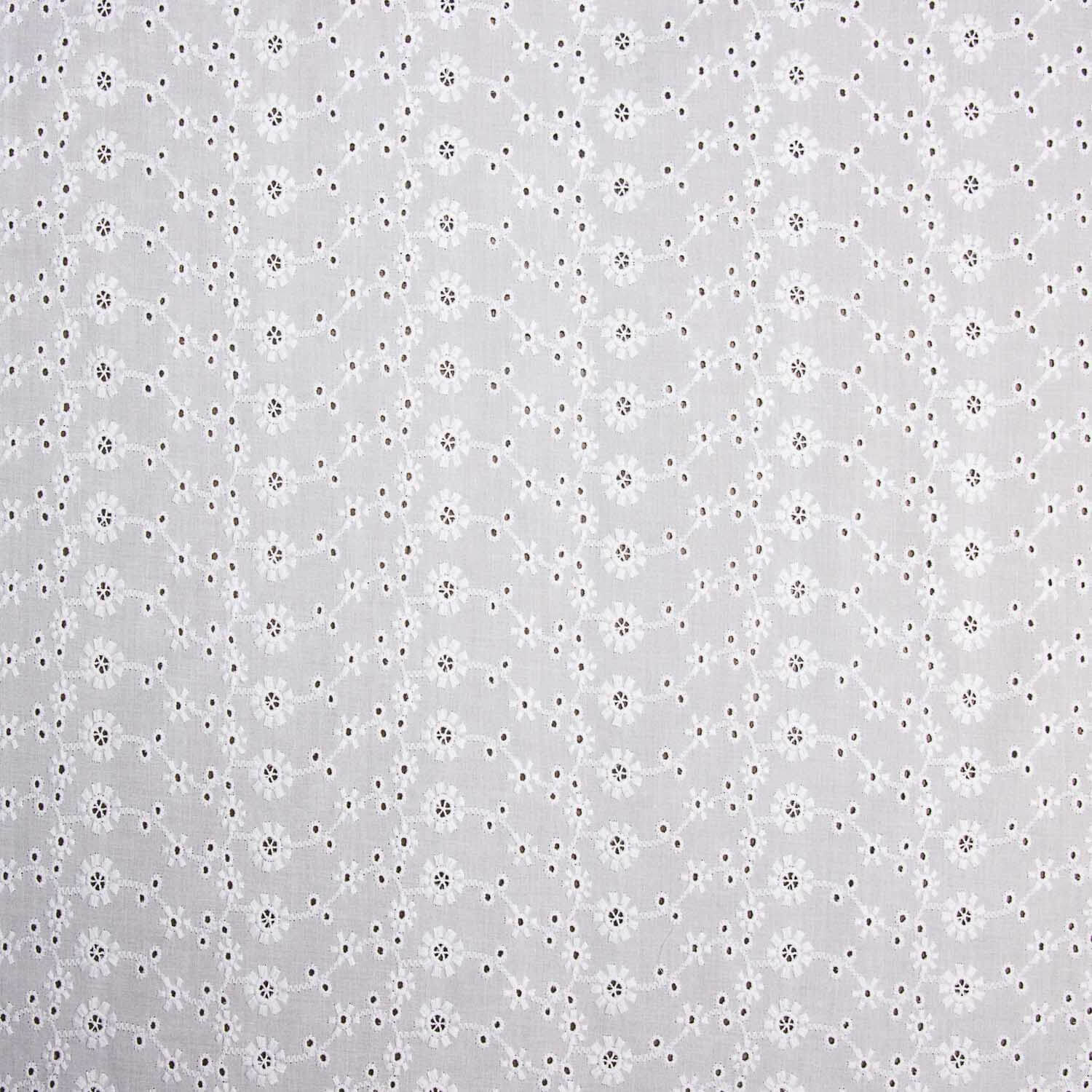 Swiss Embroidery Flower Field Natural White - Ribes y Casals