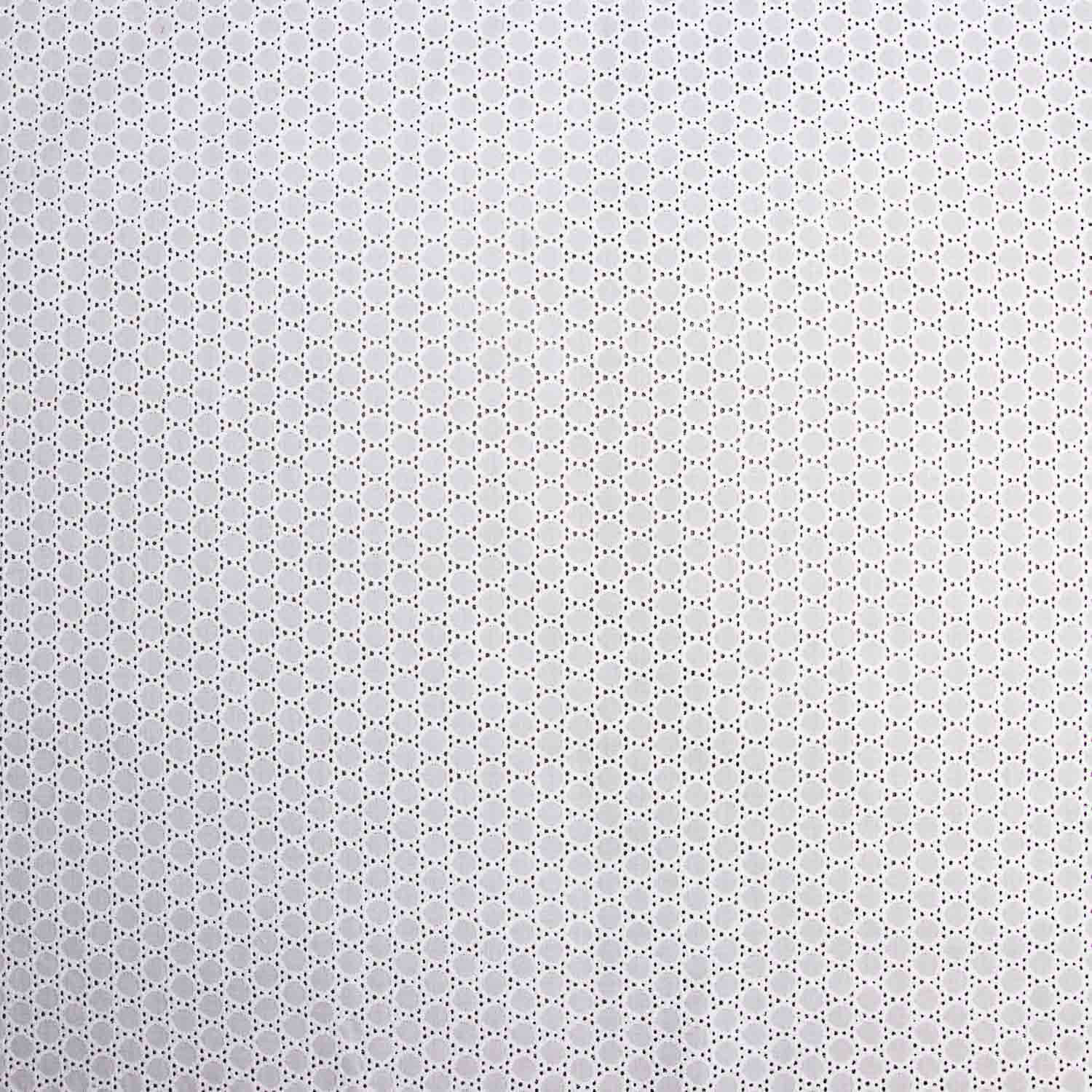 Natural White Geometric Swiss Embroidery - Ribes y Casals