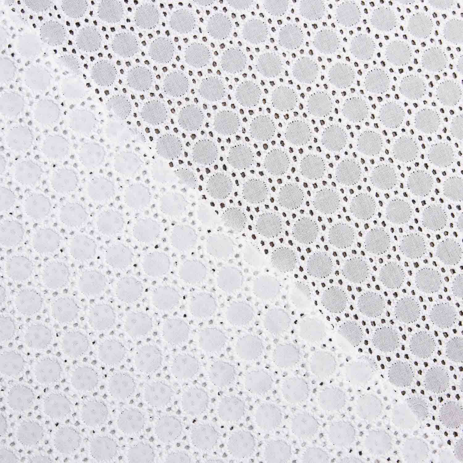 Natural White Geometric Swiss Embroidery - Ribes y Casals