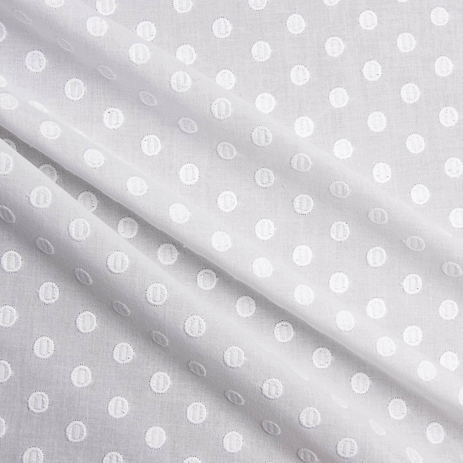 Swiss Embroidery Embroidered Spheres Natural White - Ribes y Casals