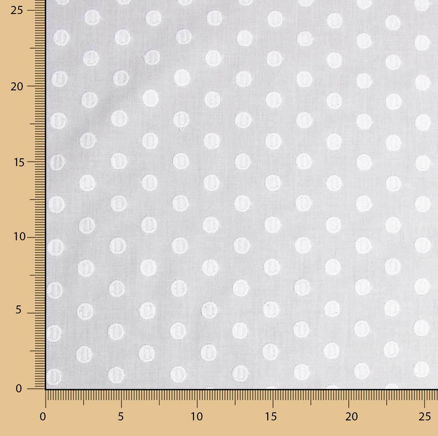 Swiss Embroidery Embroidered Spheres Natural White - Ribes y Casals