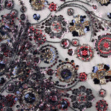 Black Tulle Rhinestones, Circular Design - Ribes y Casals