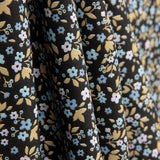 Floral Print Cotton Percale Black Background - Ribes y Casals