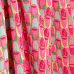 Coral y Green Retro Lightweight Printed Crêpe - Ribes y Casals