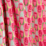 Coral y Green Retro Lightweight Printed Crêpe - Ribes y Casals