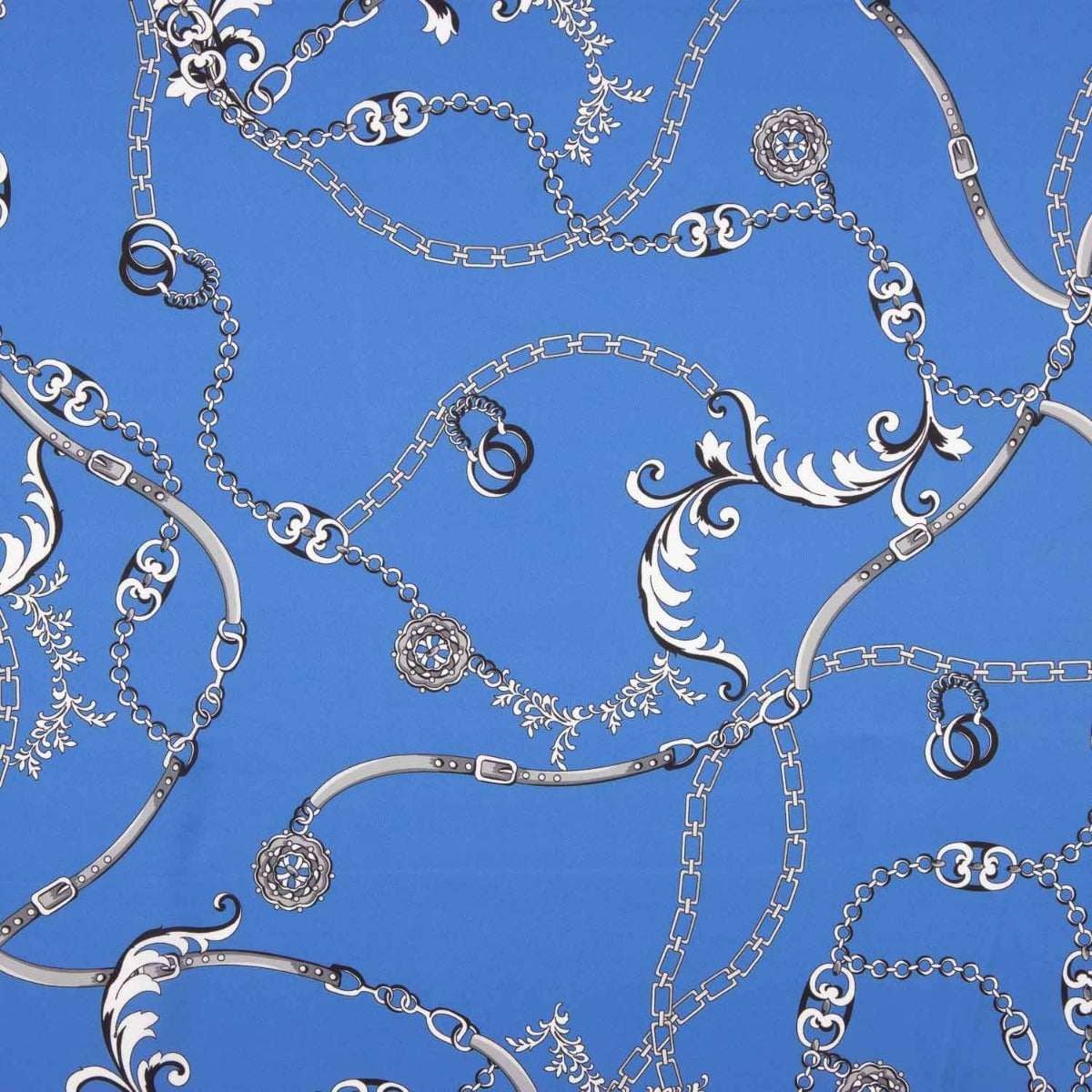 Royal Chains Blue Polyester Satin - Ribes y Casals