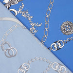 Royal Chains Blue Polyester Satin - Ribes y Casals