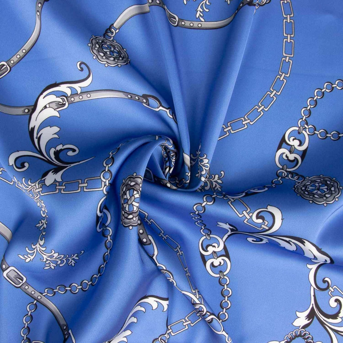 Royal Chains Blue Polyester Satin - Ribes y Casals