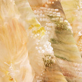 White Tulle Rhinestones, Floral Print, Natural Tones - Ribes y Casals