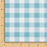 Turquoise Checkered Printed Calico - Ribes y Casals