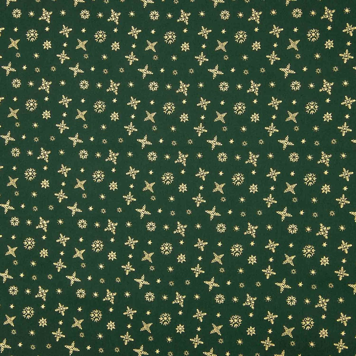 Green Gold Snowflake Printed Cotton Poplin - Ribes y Casals