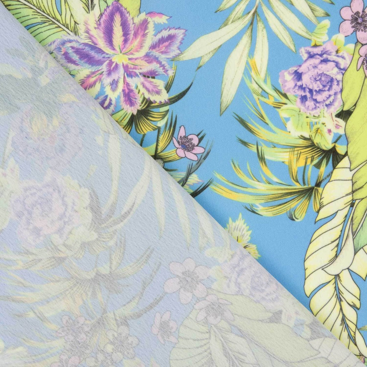 Lavender Blue Tropical Lightweight Crêpe - Ribes y Casals