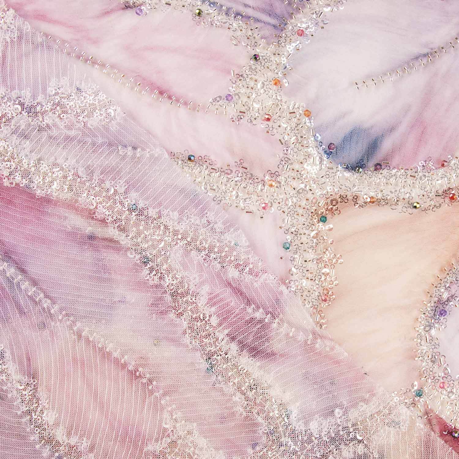 White Tulle Rhinestones, Multicoloured Leaves, Elegant - Ribes y Casals