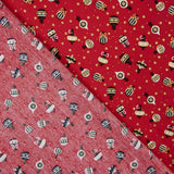 Vintage Red Baubles Printed Christmas Poplin - Ribes y Casals