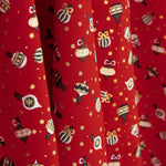 Vintage Red Baubles Printed Christmas Poplin - Ribes y Casals