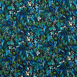 Midnight Blue y Green Abstract Lightweight Crêpe - Ribes y Casals