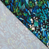 Midnight Blue y Green Abstract Lightweight Crêpe - Ribes y Casals