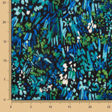 Midnight Blue y Green Abstract Lightweight Crêpe - Ribes y Casals