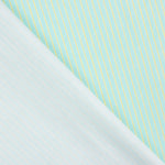 Lime green and aqua blue striped percale fabric - Ribes y Casals