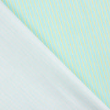 Lime green and aqua blue striped percale fabric - Ribes y Casals
