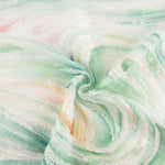 Rhinestones Soft Green Tulle Gradient Brushstrokes - Ribes y Casals