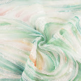 Rhinestones Soft Green Tulle Gradient Brushstrokes - Ribes y Casals