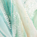Rhinestones Soft Green Tulle Gradient Brushstrokes - Ribes y Casals