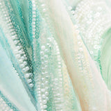 Rhinestones Soft Green Tulle Gradient Brushstrokes - Ribes y Casals