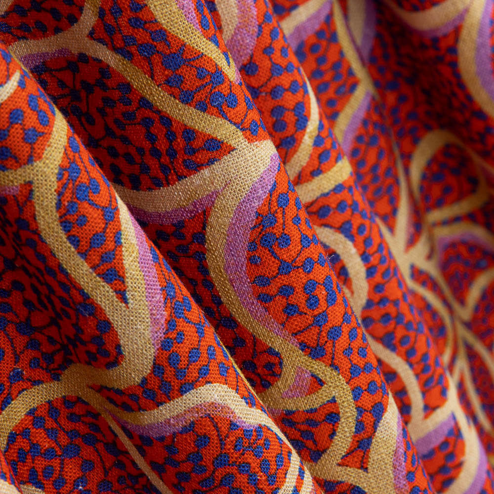 Rustic Viscose Flowers Red - Ribes y Casals