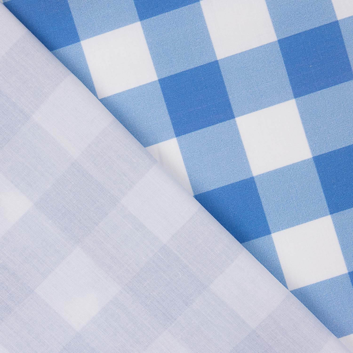 Blue Checkered Printed Calico - Ribes y Casals