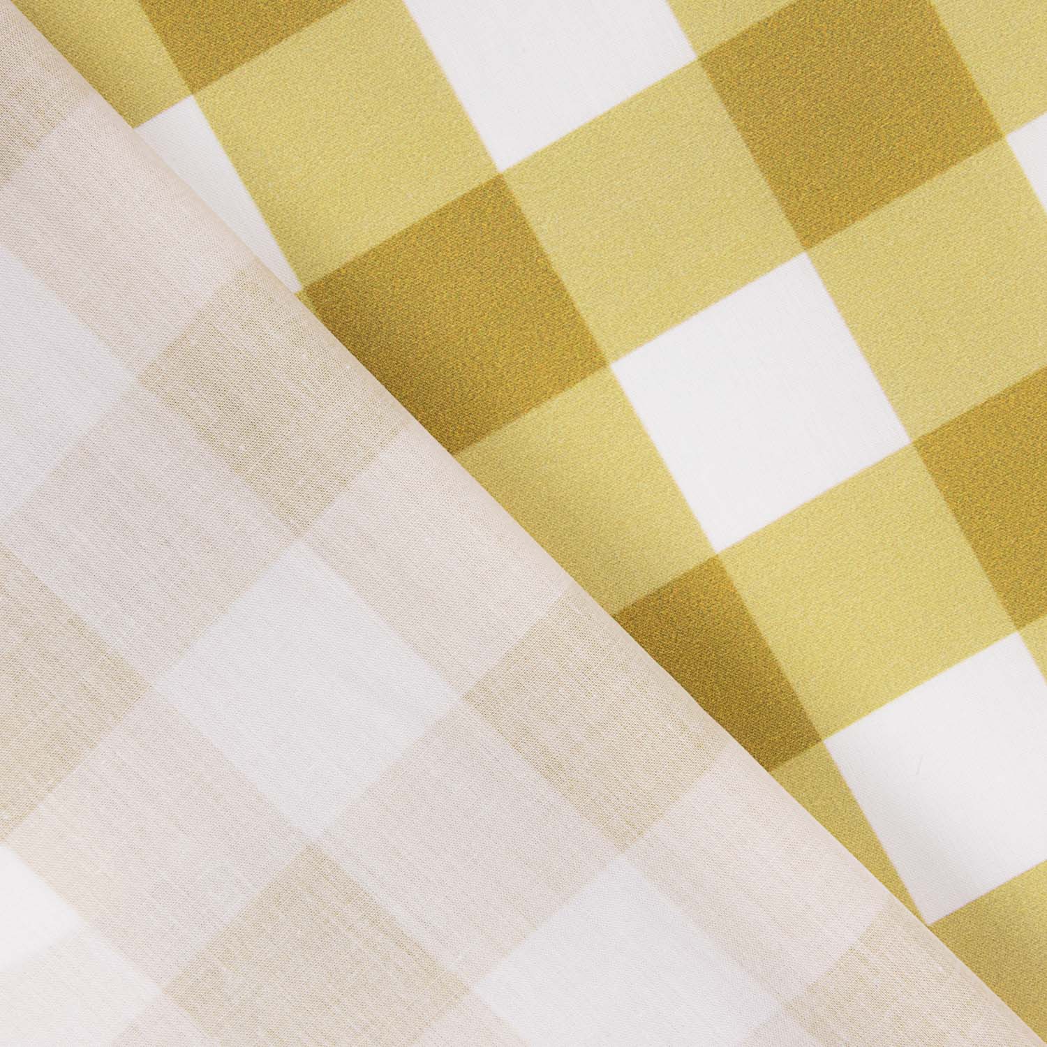Ochre Checkered Printed Calico - Ribes y Casals