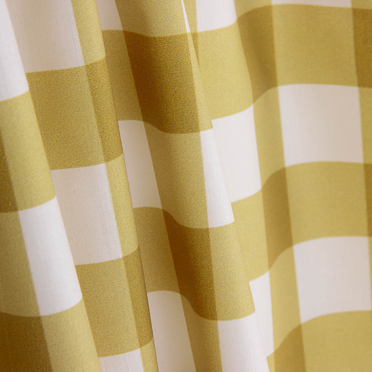 Ochre Checkered Printed Calico - Ribes y Casals