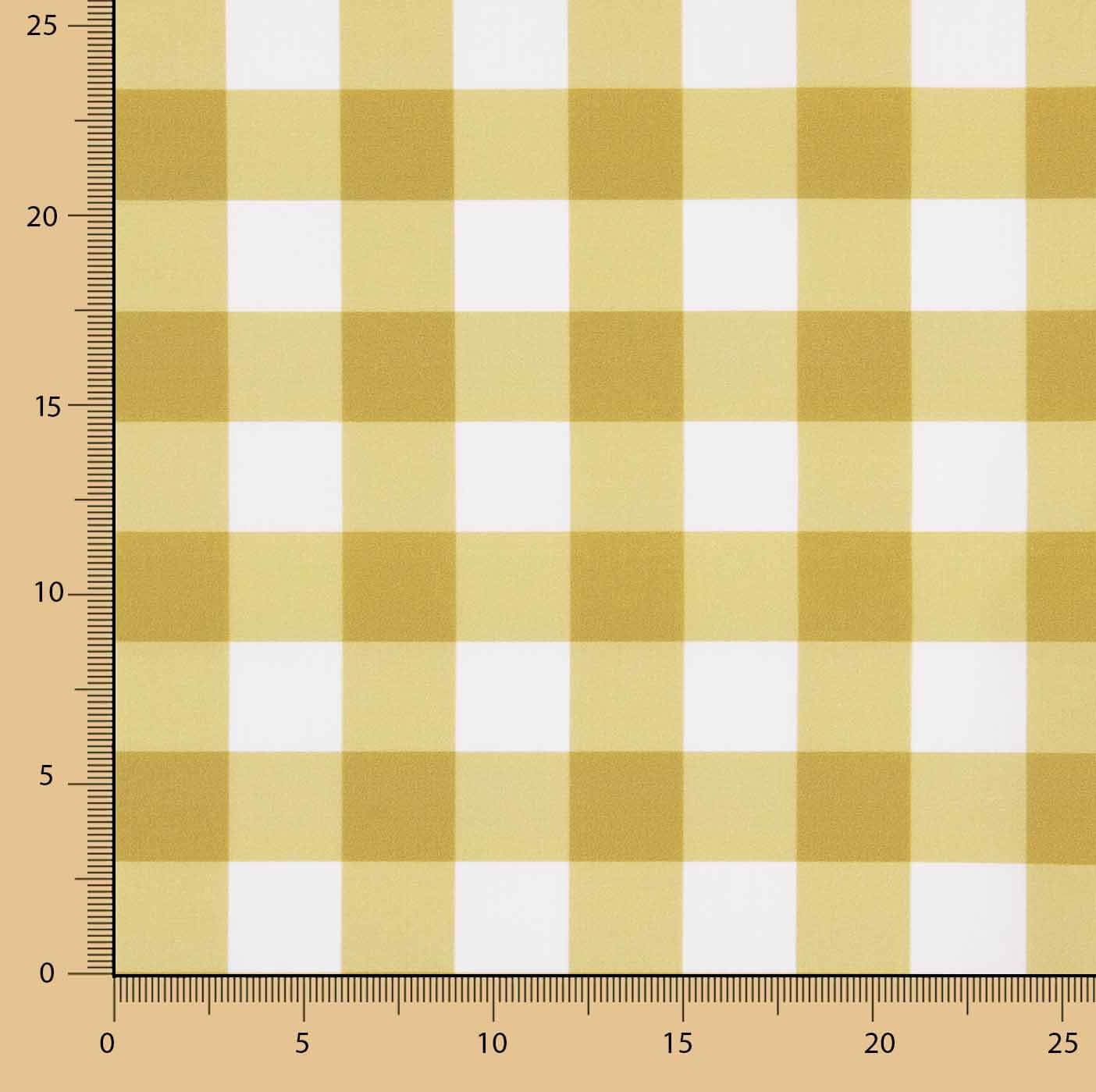 Ochre Checkered Printed Calico - Ribes y Casals