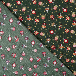 Vintage Green Baubles Printed Christmas Poplin - Ribes y Casals
