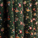 Vintage Green Baubles Printed Christmas Poplin - Ribes y Casals
