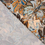 Terracotta y Blue Paisley Lightweight Crêpe - Ribes y Casals