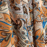Terracotta y Blue Paisley Lightweight Crêpe - Ribes y Casals