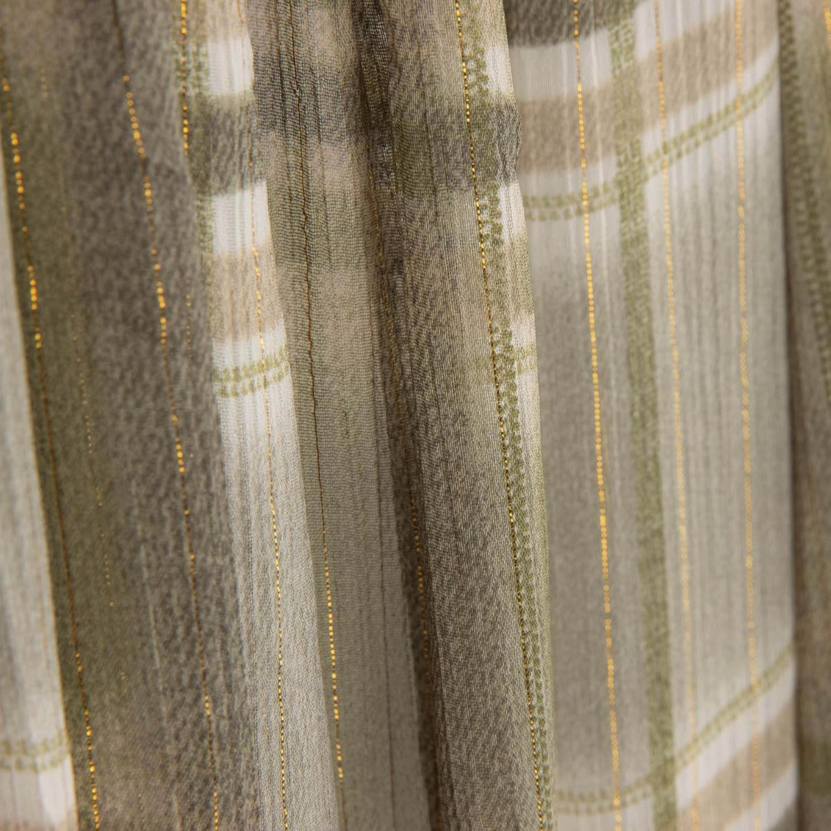 Lurex Check Crinkled Polyester Gauze - Ribes y Casals