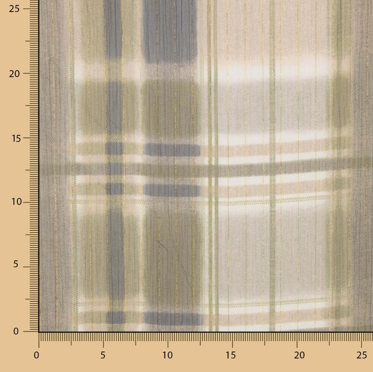 Lurex Check Crinkled Polyester Gauze - Ribes y Casals