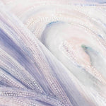 White and Soft Blue Tulle Rhinestones with Gradient Brushstrokes - Ribes y Casals
