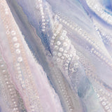 White and Soft Blue Tulle Rhinestones with Gradient Brushstrokes - Ribes y Casals