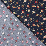 Vintage Midnight Baubles Printed Christmas Poplin - Ribes y Casals